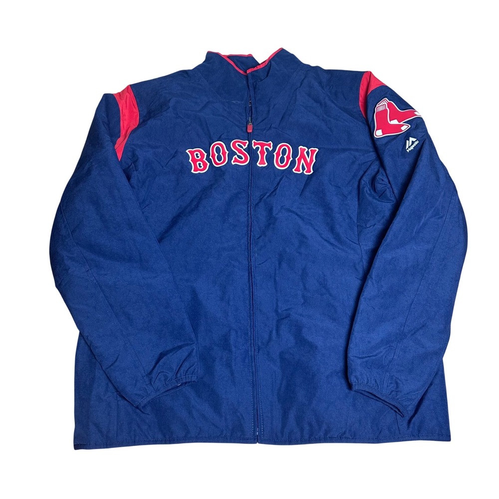 Majestic Boston Red Sox Full Zip Jacket Navy Blue Therma Base Mens XXL